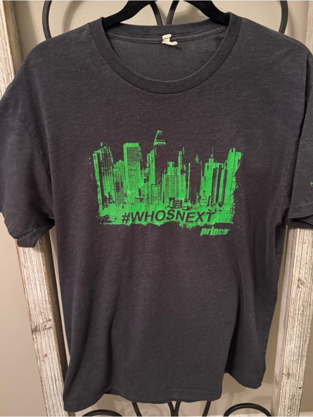 Prince Tennis Graphic Tee NYC #WhosNext‎ 2012 Black Neon Green Streetwear M
